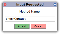 Dialog box asking for new method name