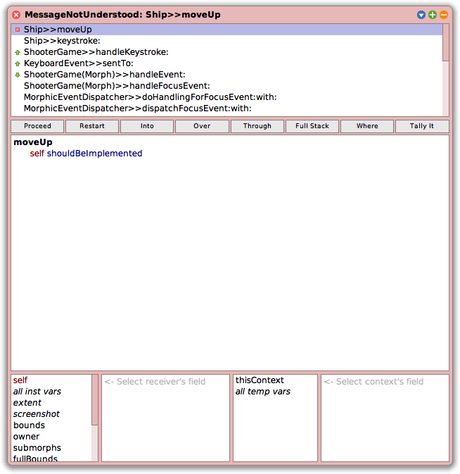 Debugger window