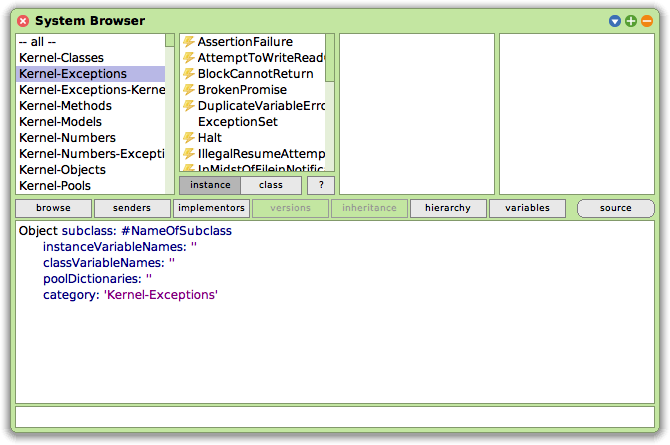 System Browser – Before Creating a ShooterGame Class