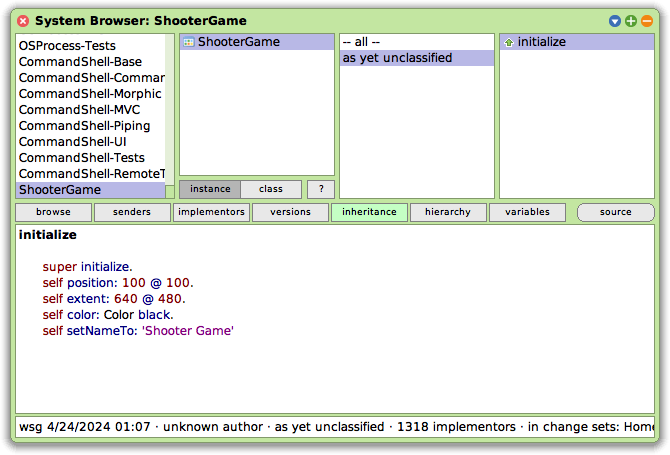 System Browser - initialize method